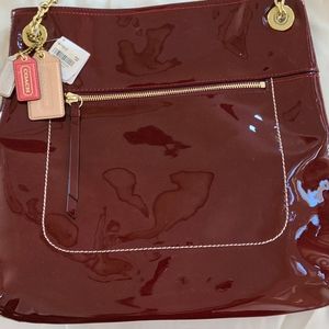 Coach Crimson Patent Leather Tote #21583